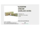 Aziderm Azelaic Cream for acne and pimples. Available at Onlinegenericmedicine.